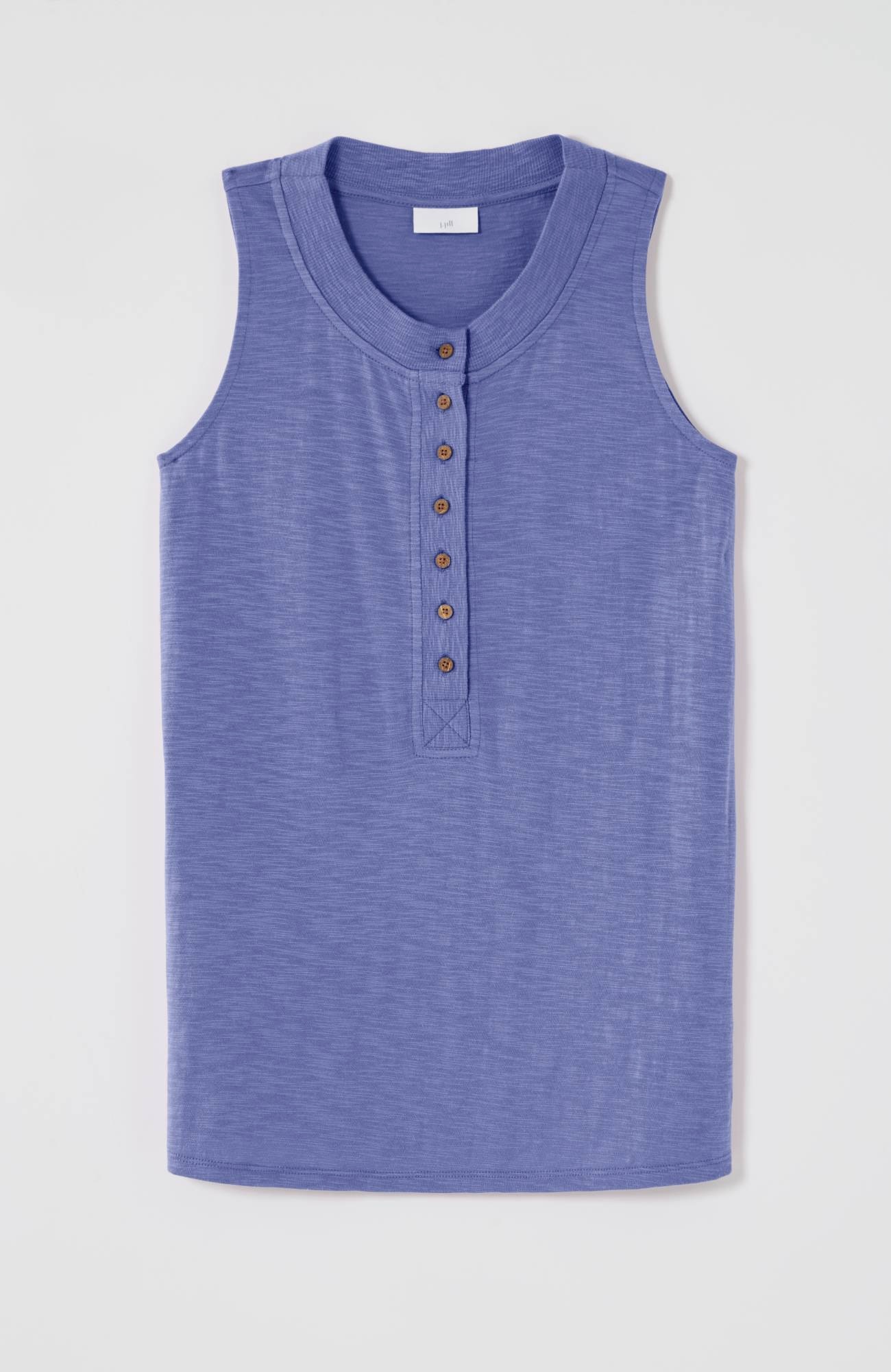 Rib-Trim Henley Tank