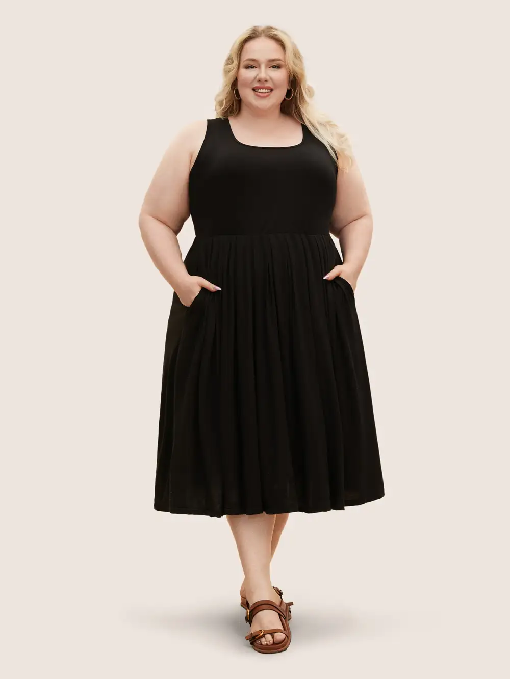 Supersoft Essentials Solid Gathered Tank Dress