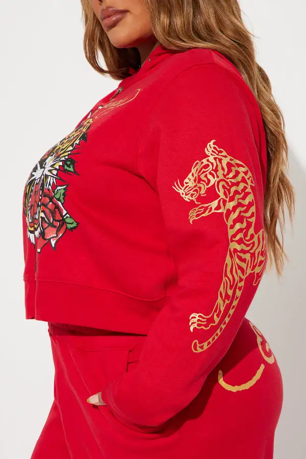 Ed Hardy Tiger Hoodie - Red