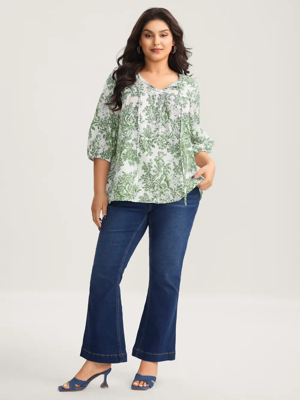 Artistic Print A-Line Blouse