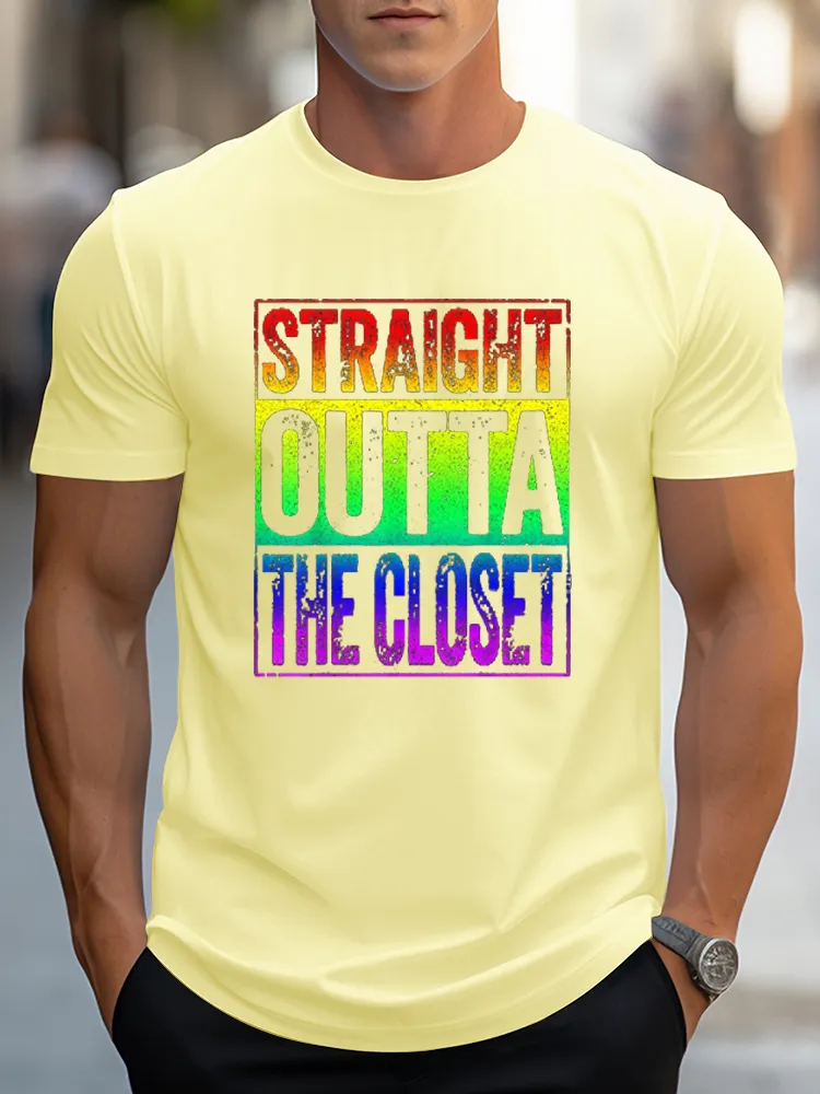 Men'S T-Shirt Straight Outta The Closet T Shirt LGBT Pride Gift Shirt T Shirt