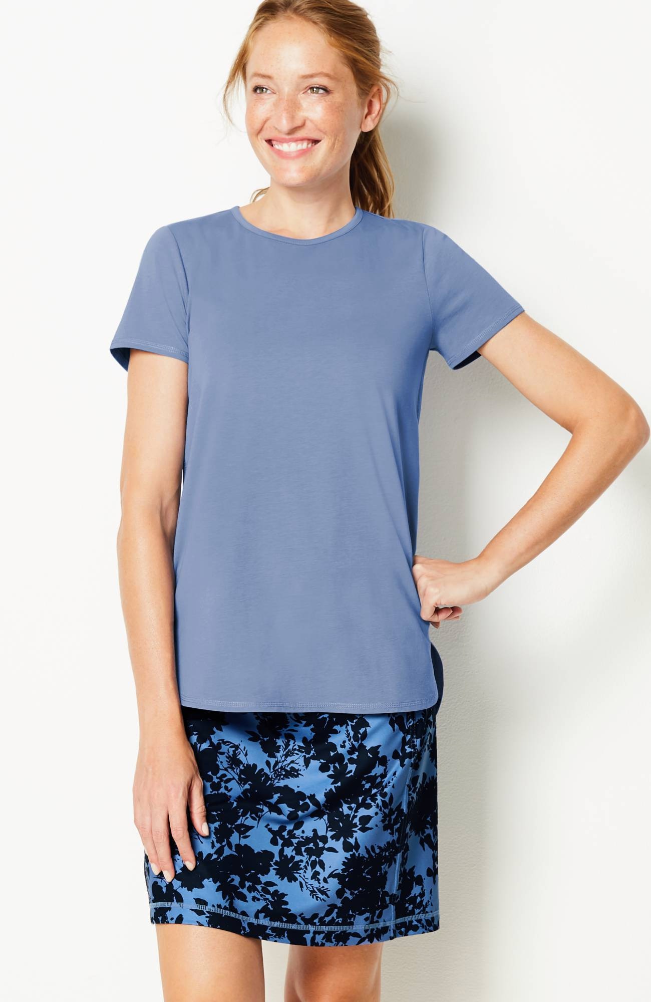 fit progress pima-stretch shirttail tee