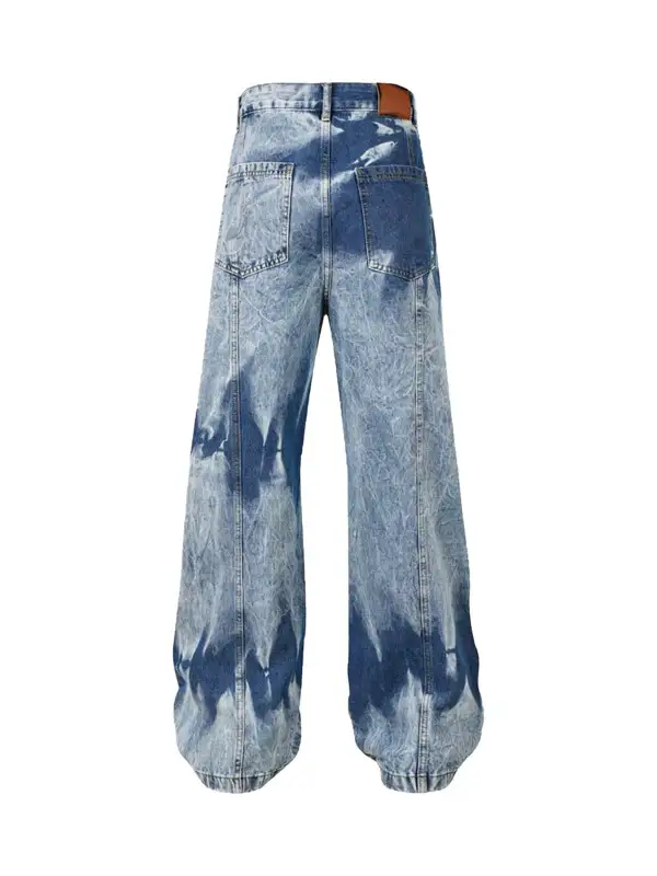 High Street Washed Distressed Work Jeans - 2163
