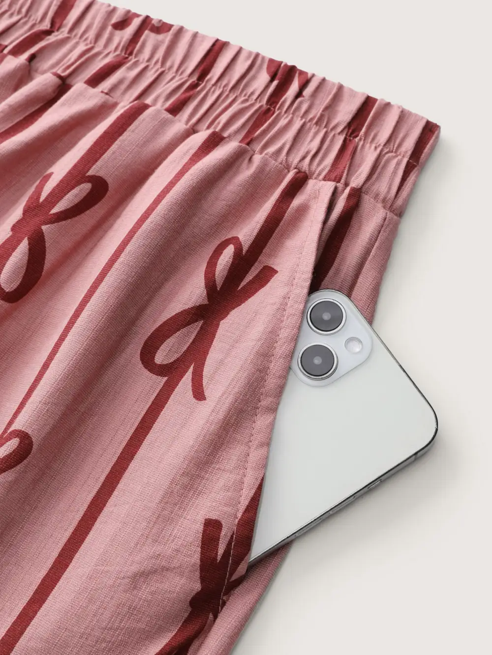 Bowknot Stripes Wide-Leg Lounge Bottoms