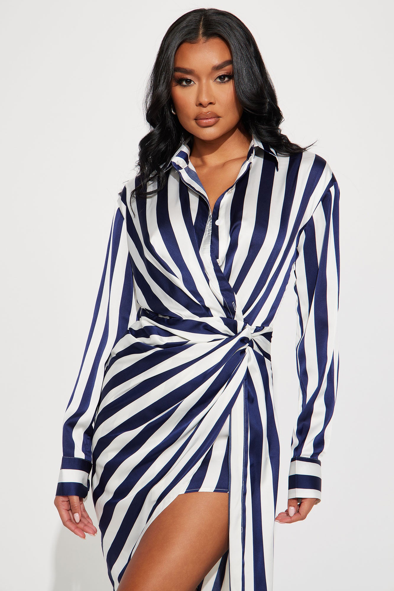 Unattached To You Midi Dress - Navy/combo