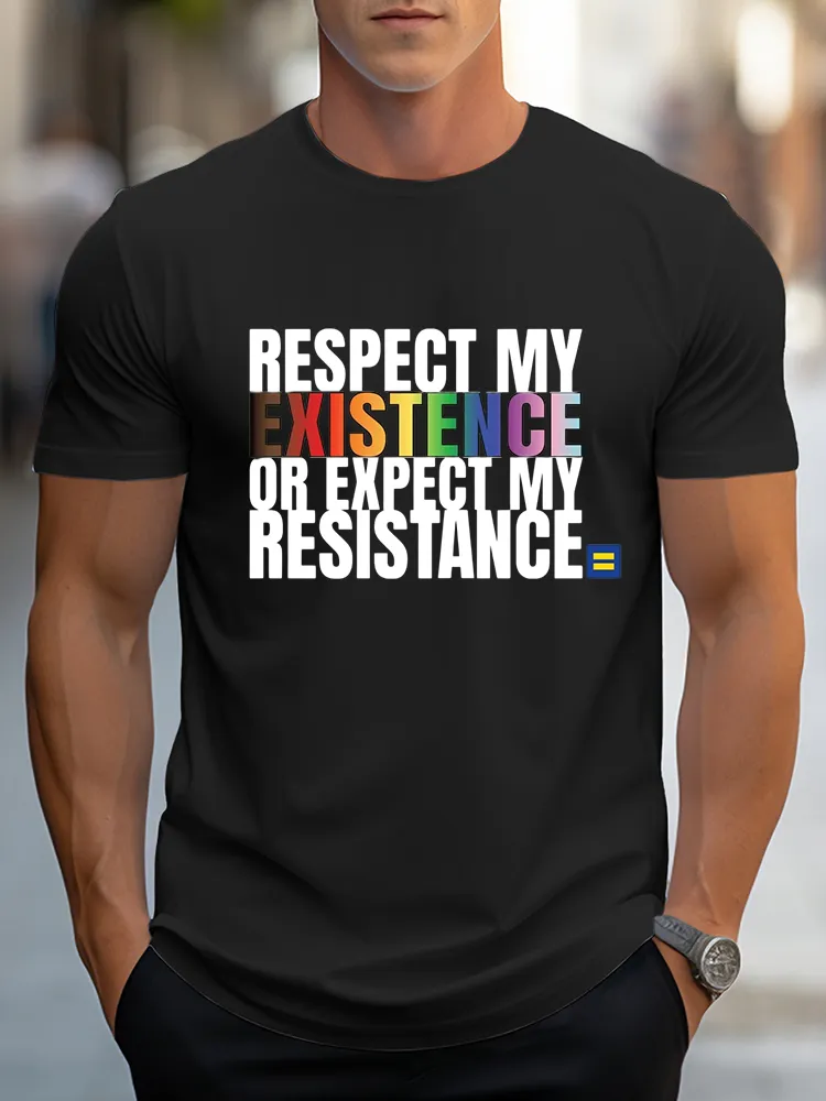 Pure Cotton Round-Neck Short-Sleeved Shirt Respect My Existence T-Shirt