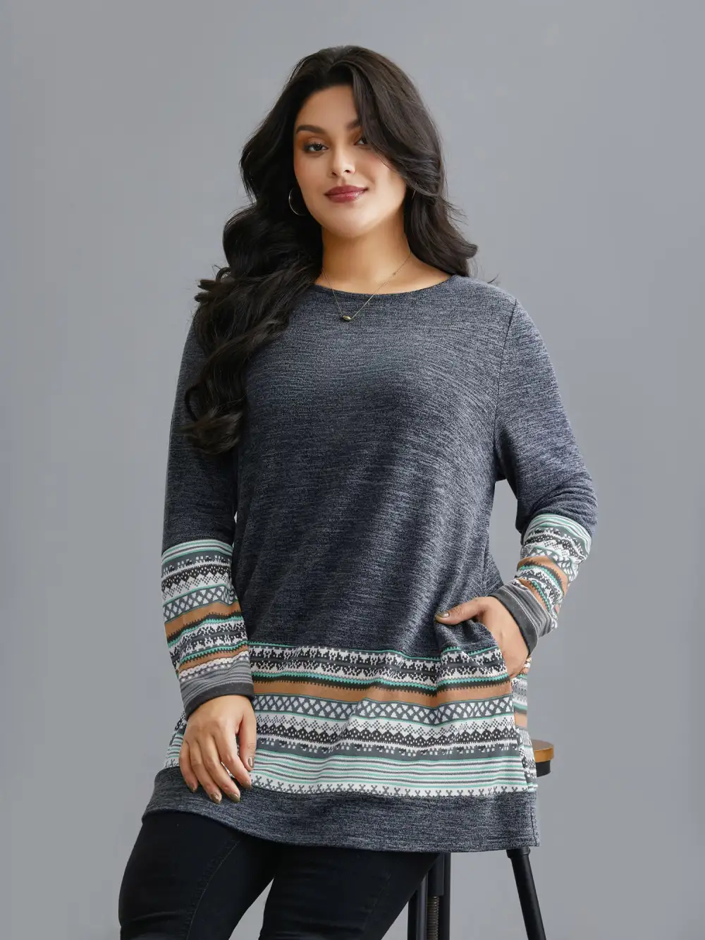 Tunic Boho Print Pocket T-shirt