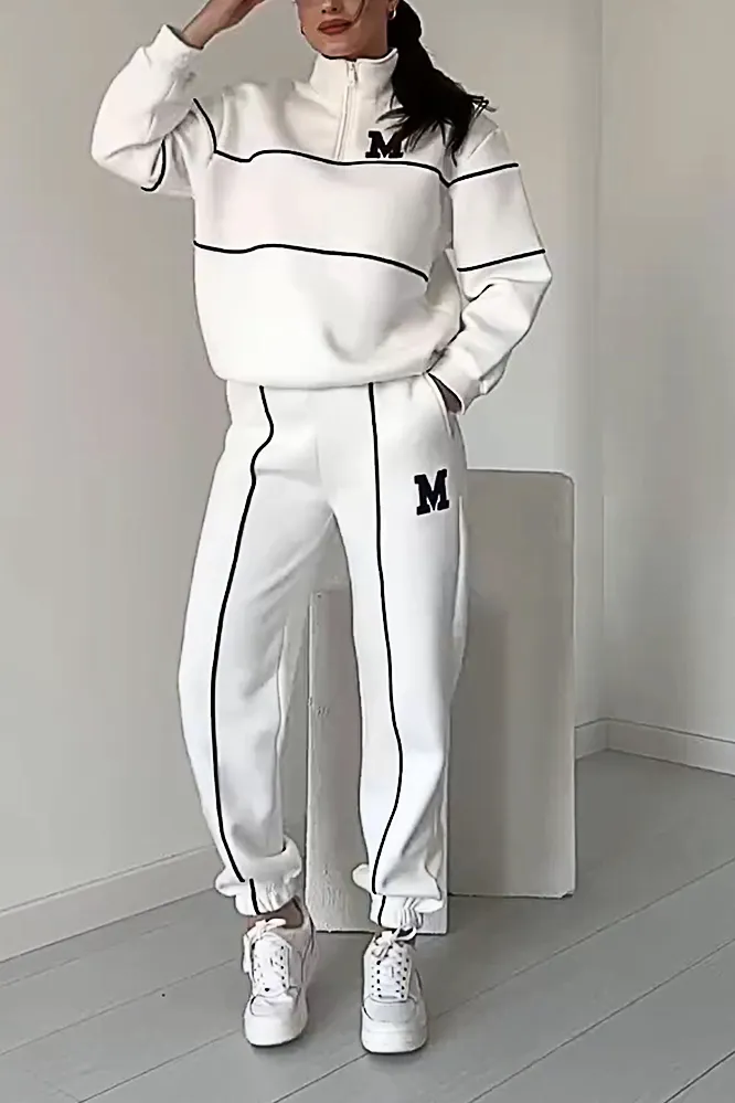 Women's Fashion Sports Leisure Letter Sweater & Pants Two-piece Set