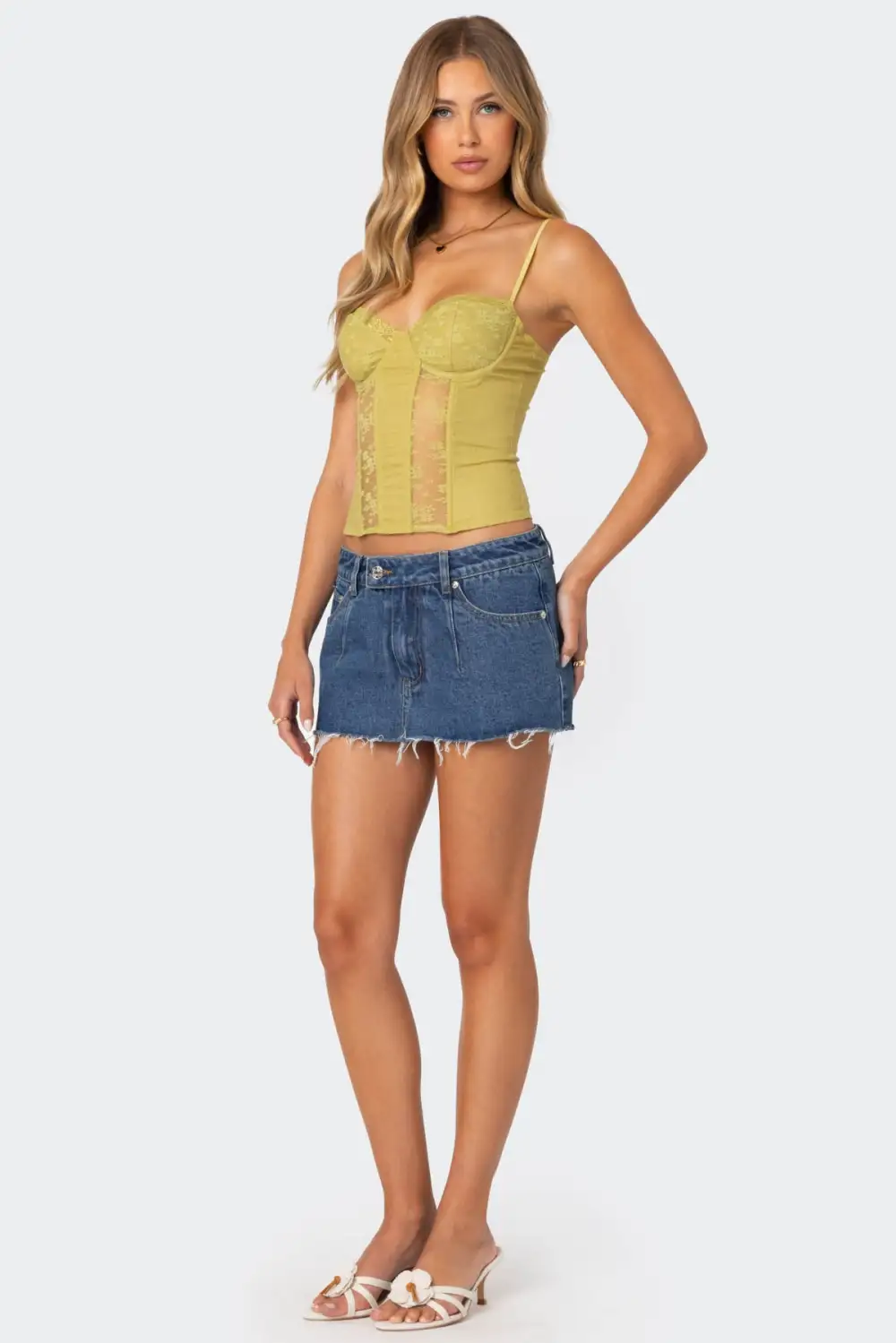 Clementine Low Rise Denim Micro Skort