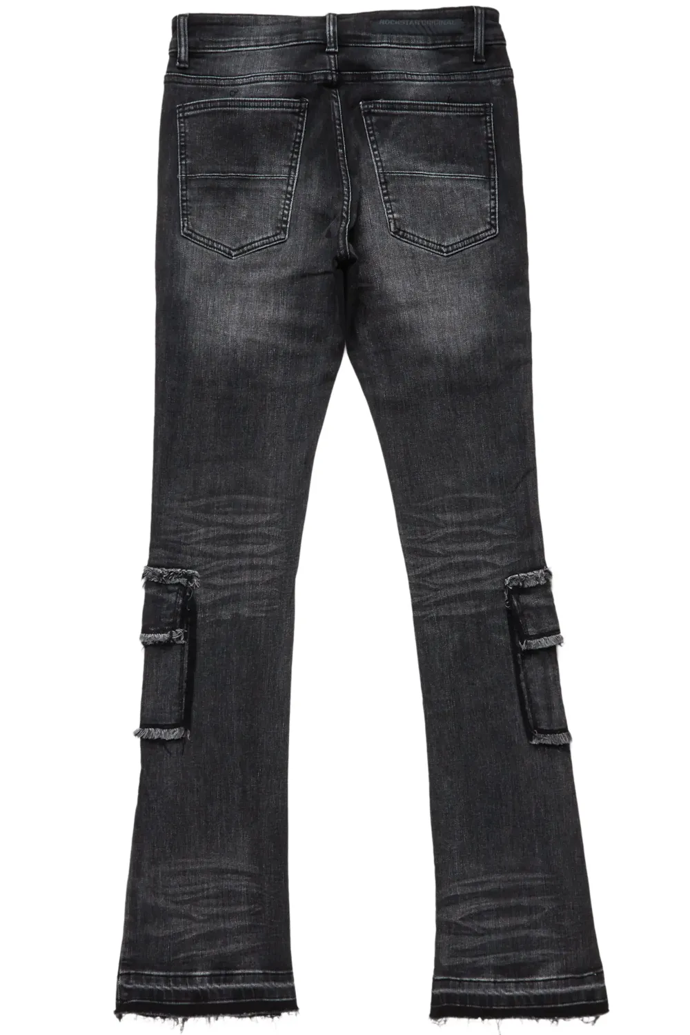 Tyrell Grey Stacked Flare Cargo Jean