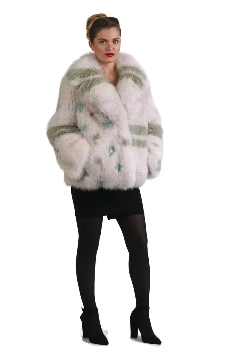 Multicolored Fox Fur coat