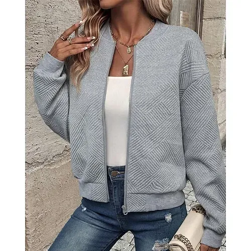 Women's Texture Sweatshirt Waffle Sweatshirt  Pullover Hoodie Sweatshirt Plain Streetwear Casual Long Sleeve Hooded Regular Tops Street Holiday Going out Buttons Black White Pink Wine Fall Winter