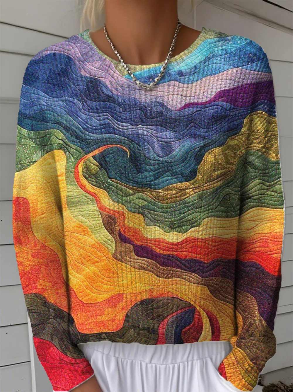 Women's Retro Art Ethnic Pattern Pullover Sweater Regular Autumn and Winter Top