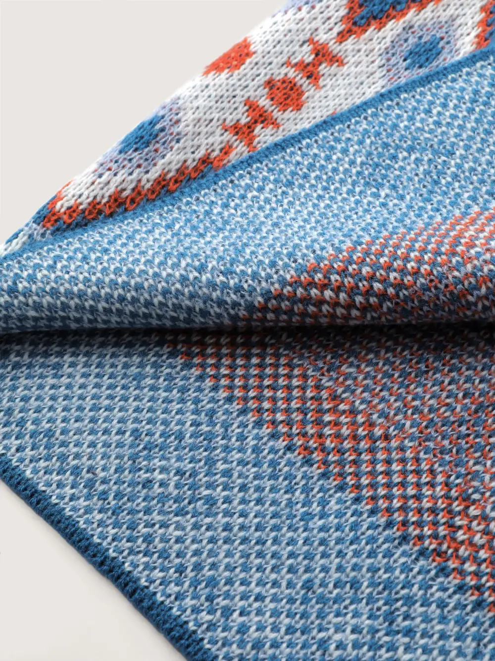 Boho Pattern Jacquard Folded Collar Knit Cardigan