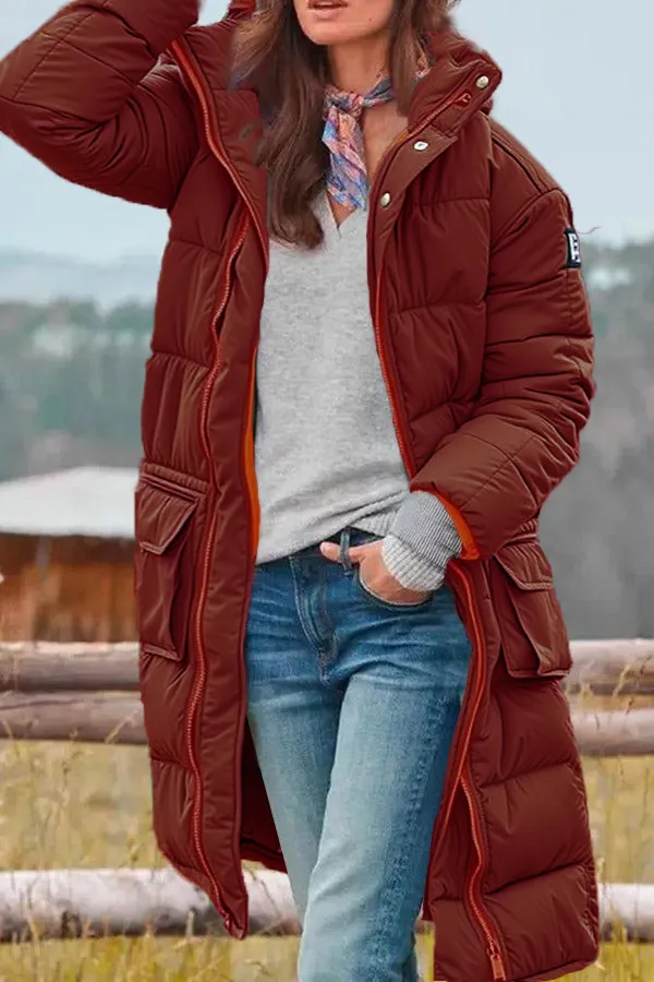 ONLY ONLPUK LONG PUFFER hooded long jacket