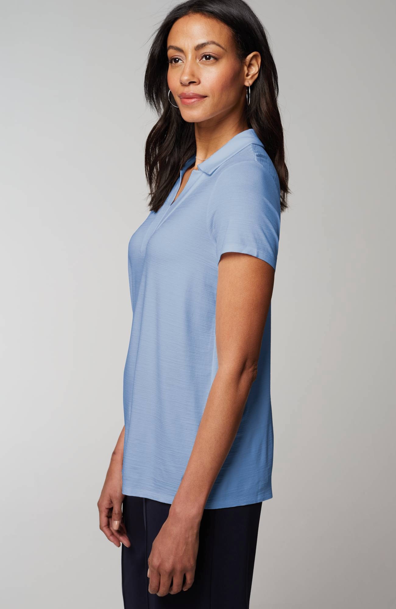 Wearever Slub-Knit Polo Top