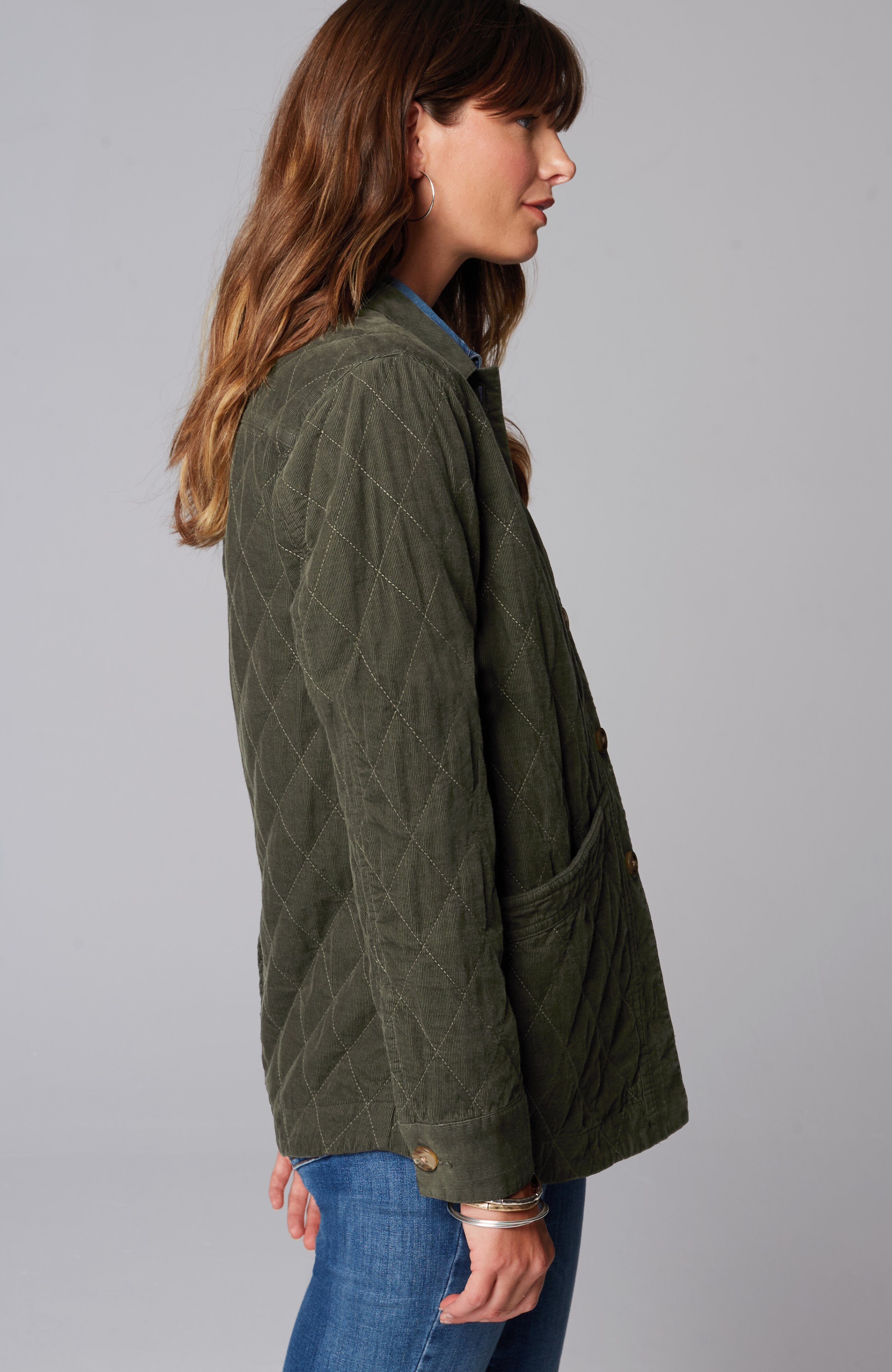 Quilted-Cord Barn Jacket