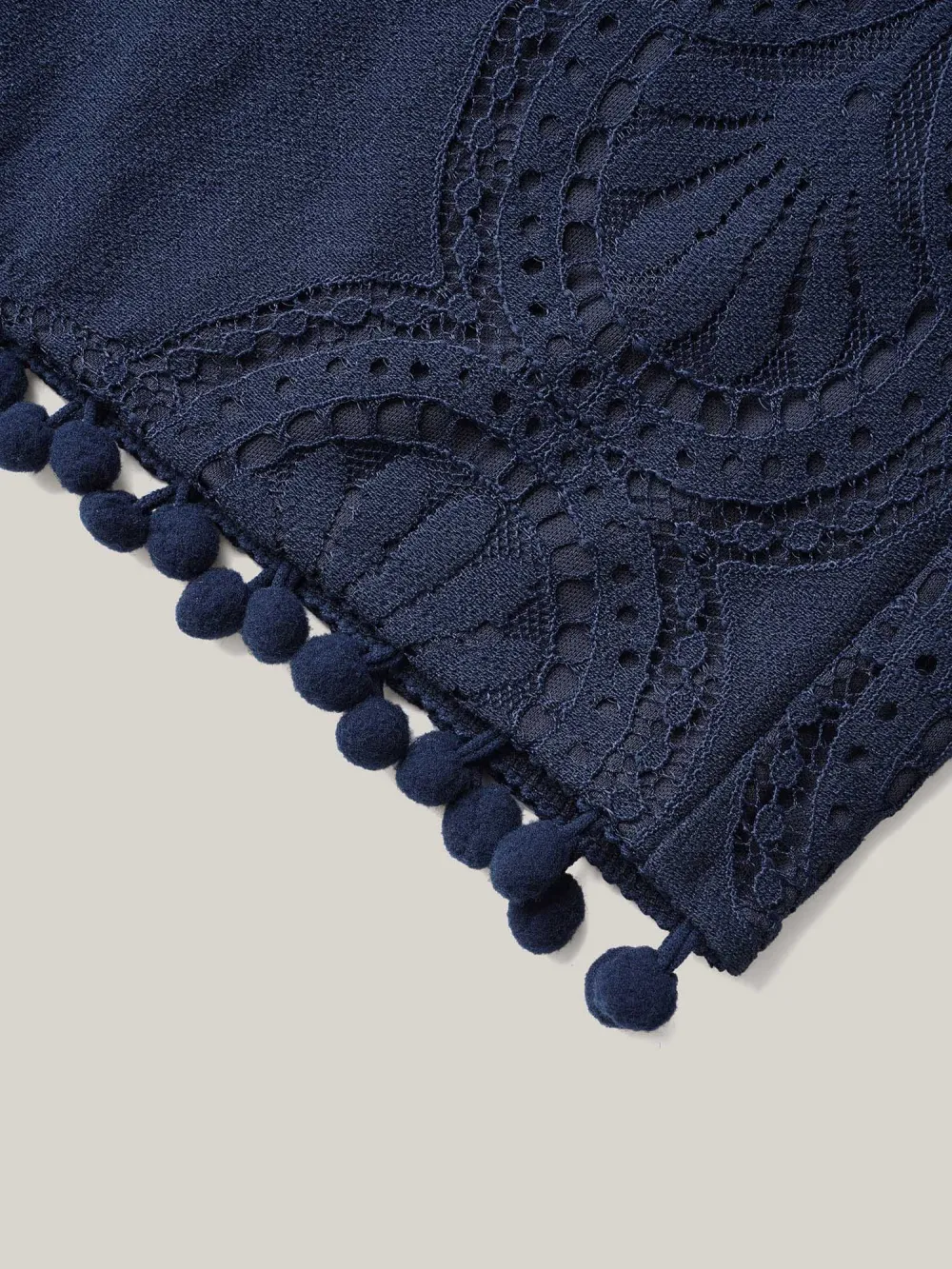 Lace Sleeve Stretchy Waist Pockets Romper