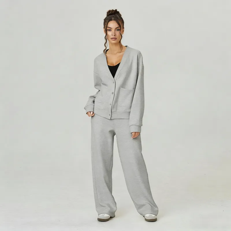 Women's Buttoned Casual Two-Piece Set