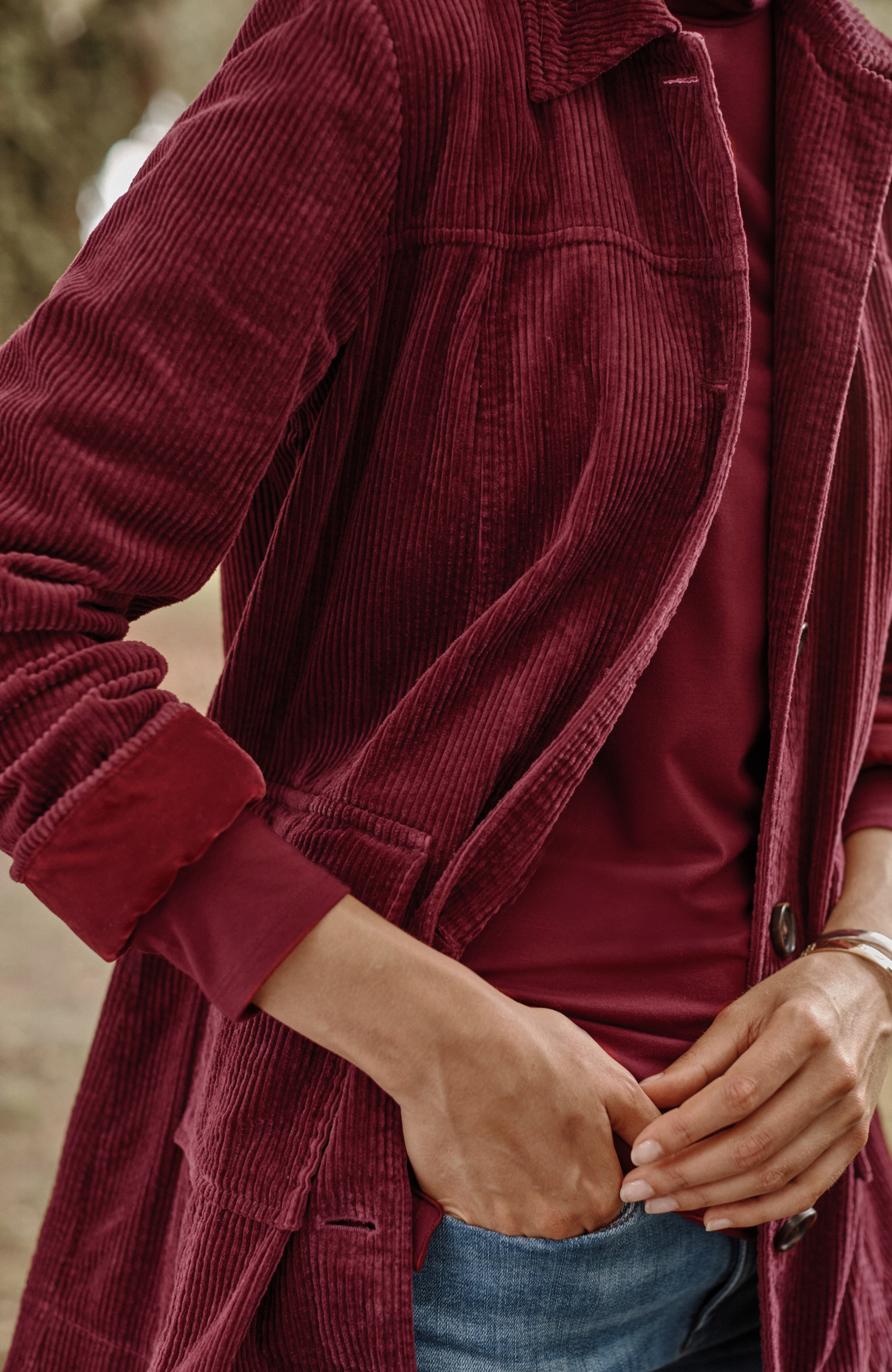 Tumbled-Cord Coat