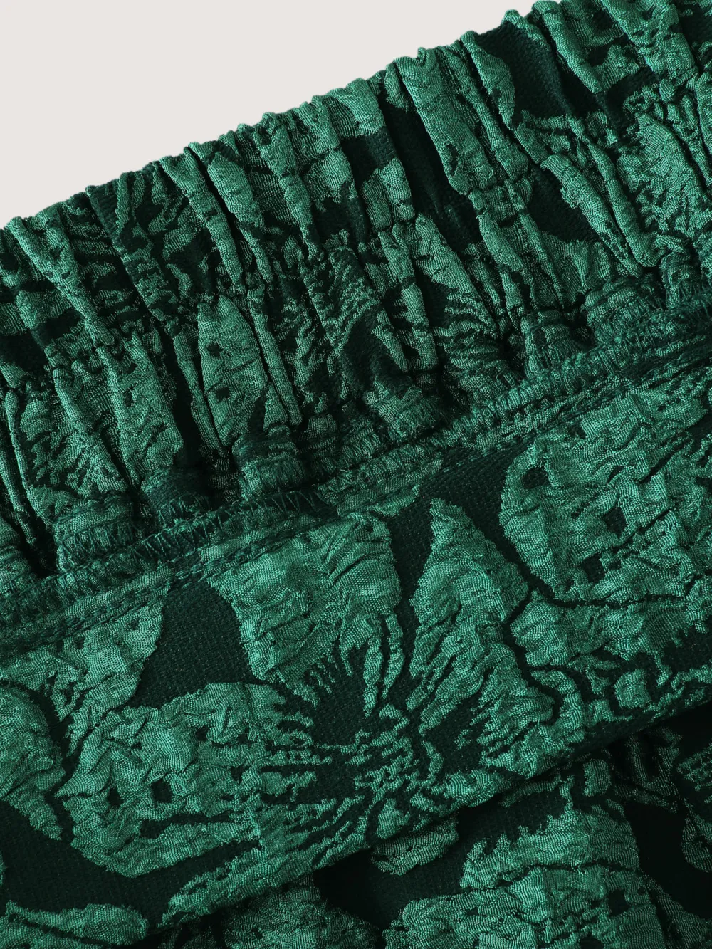 Floral Jacquard Pleated Midi Skirt