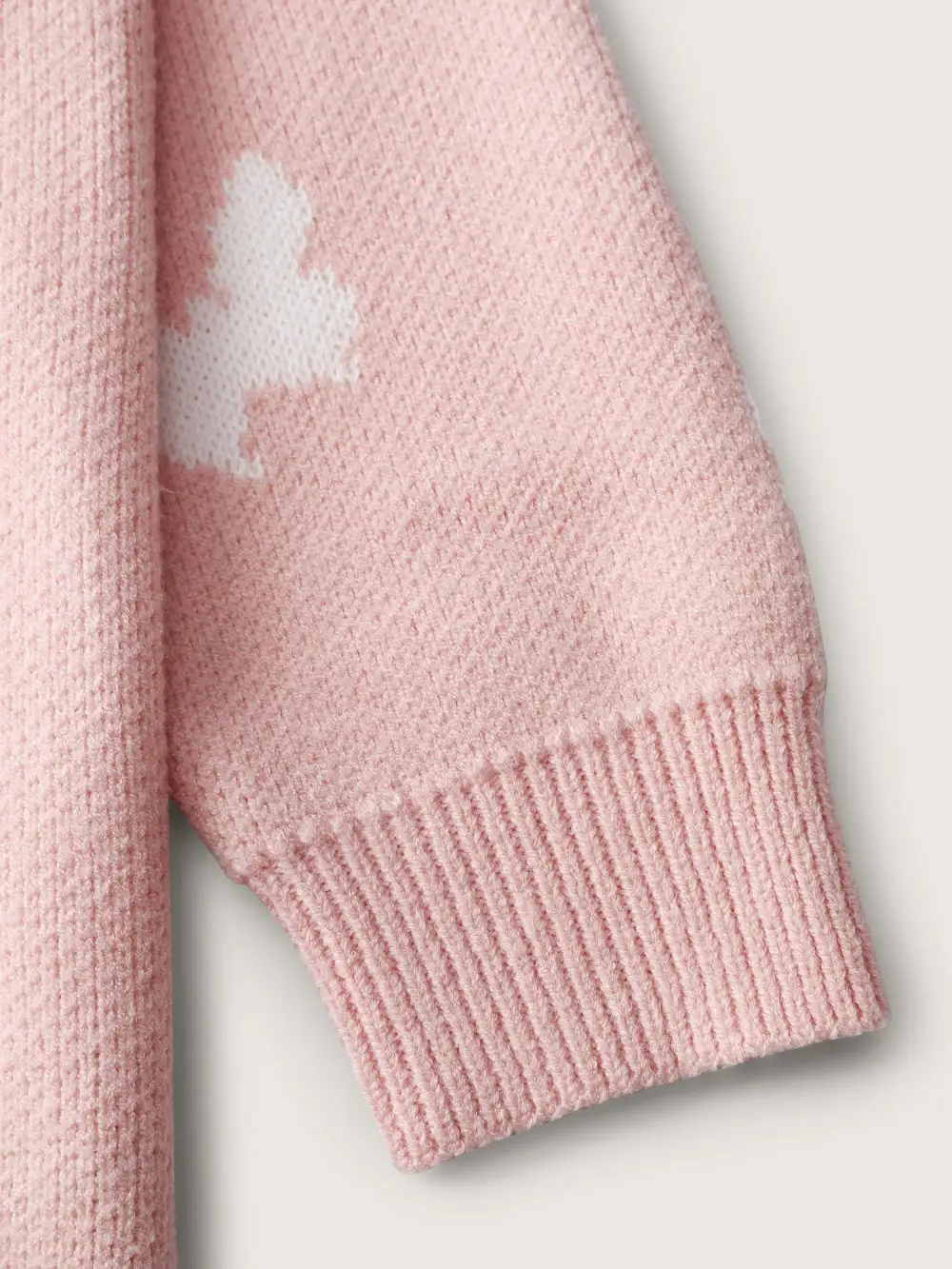 Butterfly Jacquard Pattern Ribbed Hem Pullover