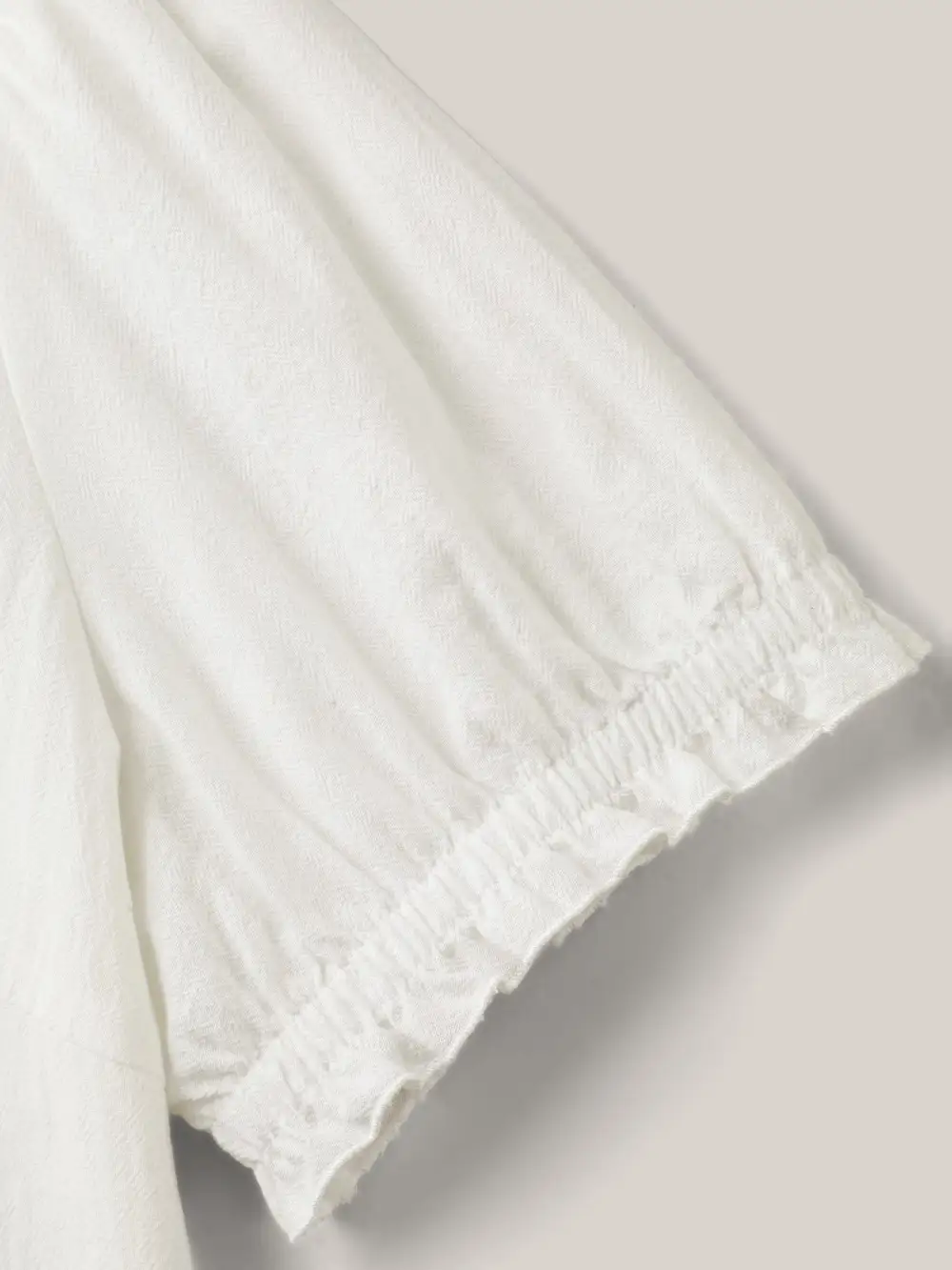 Pure Cotton Ruffled Puffy Sleeve Blouse