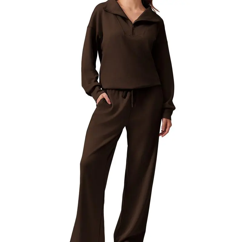 Women’s 2-Piece Sweatsuit – Half-Zip Pullover & Joggers