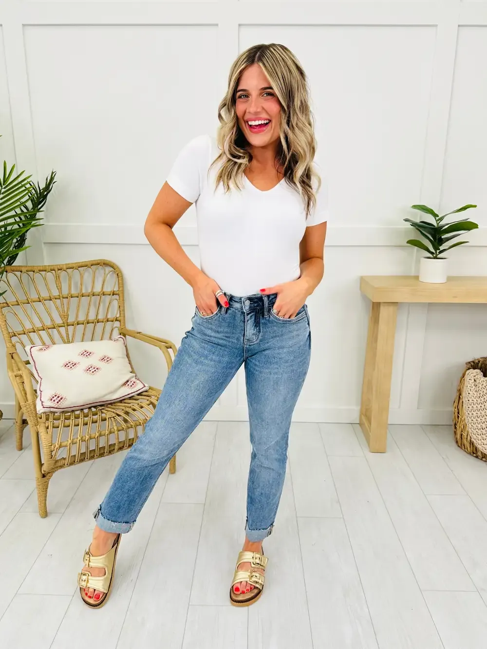 Stick With You Tummy Control Boyfriend Jeans