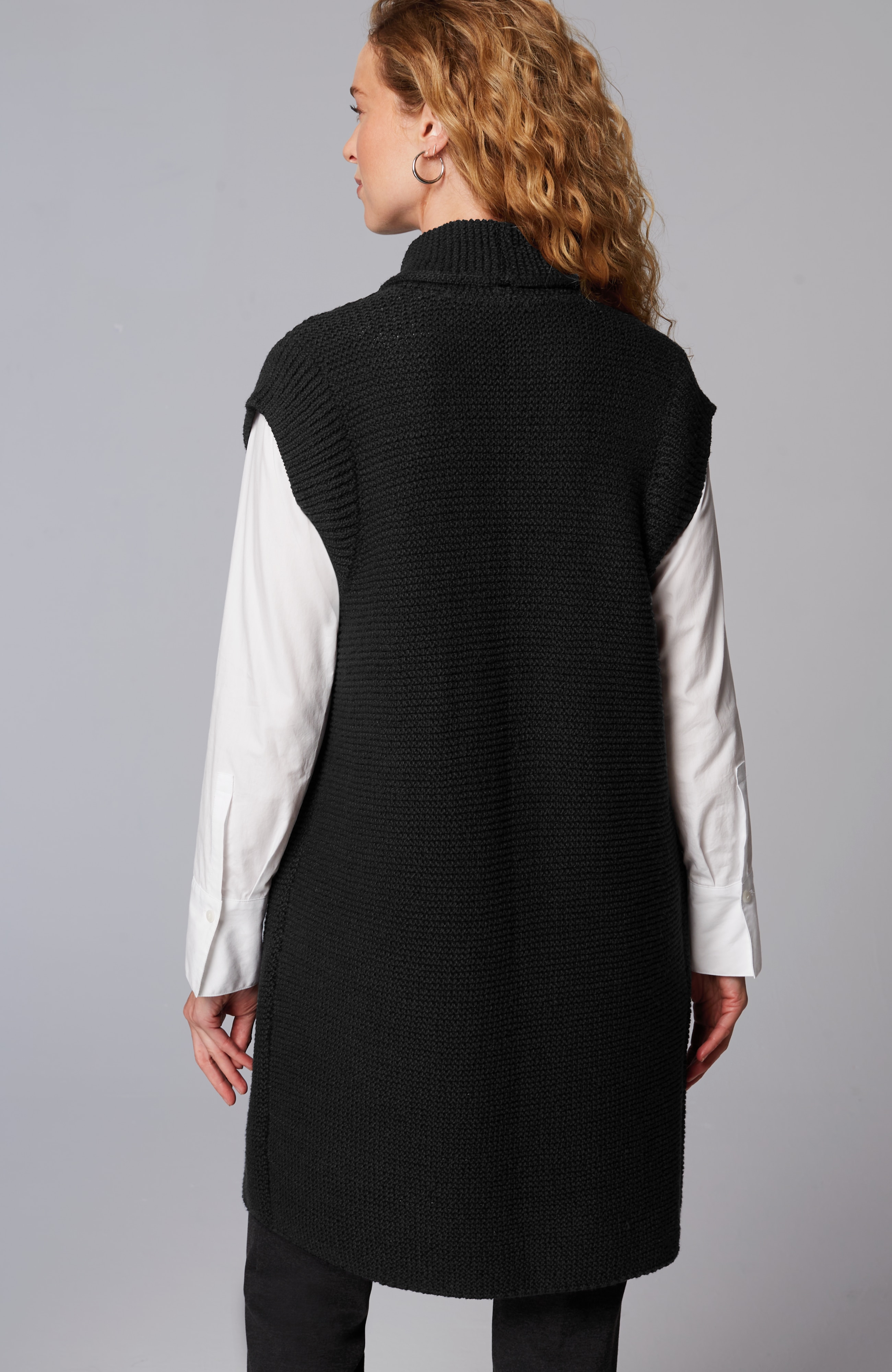 Textured Long Gilet Vest