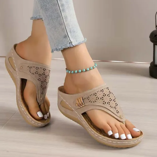 Women's Sandals Slippers Boho Bohemia Beach Wedge Heels Faux Leather Loafer