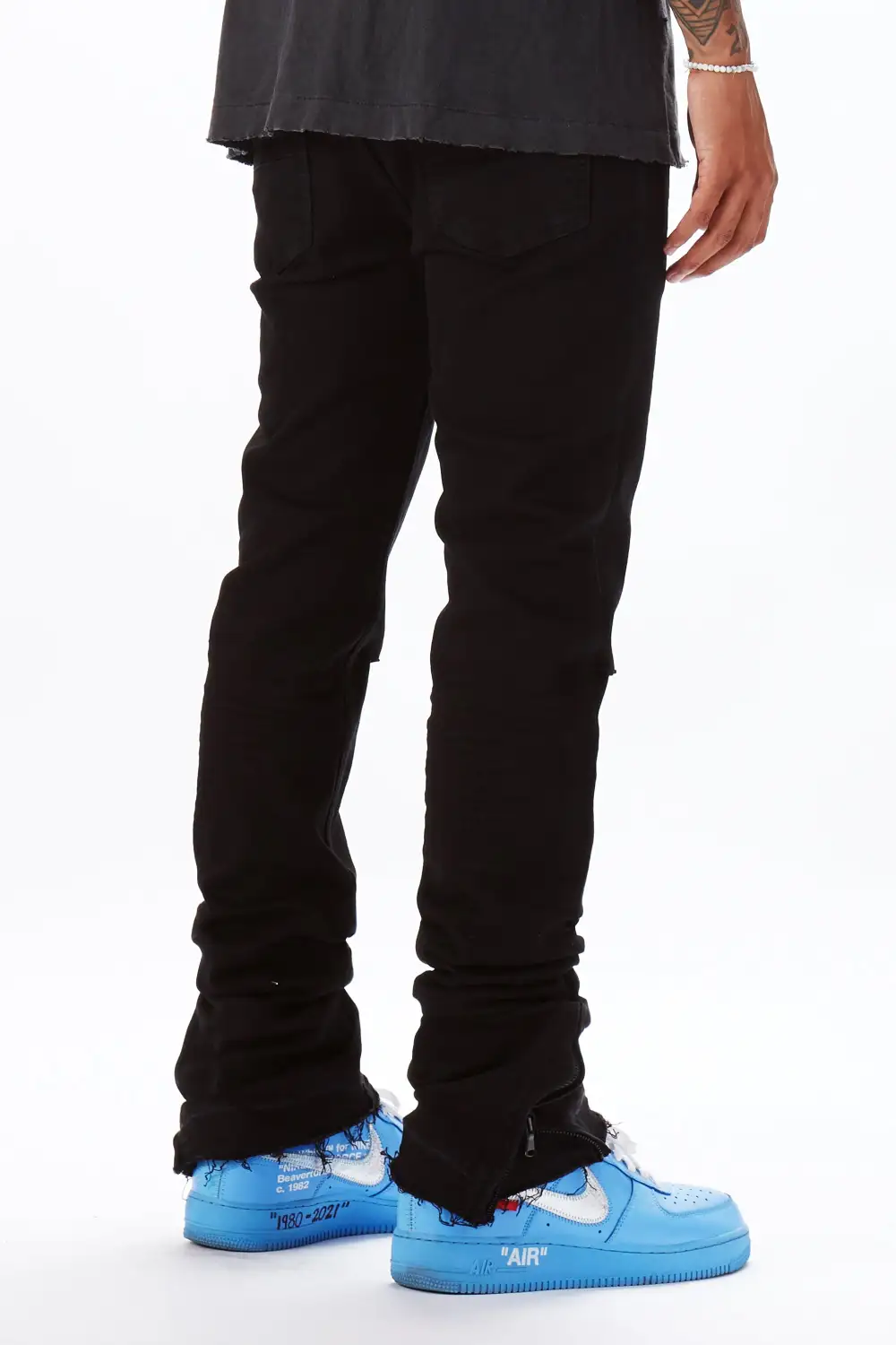 Jaymes Stacked Flare Jean-Black