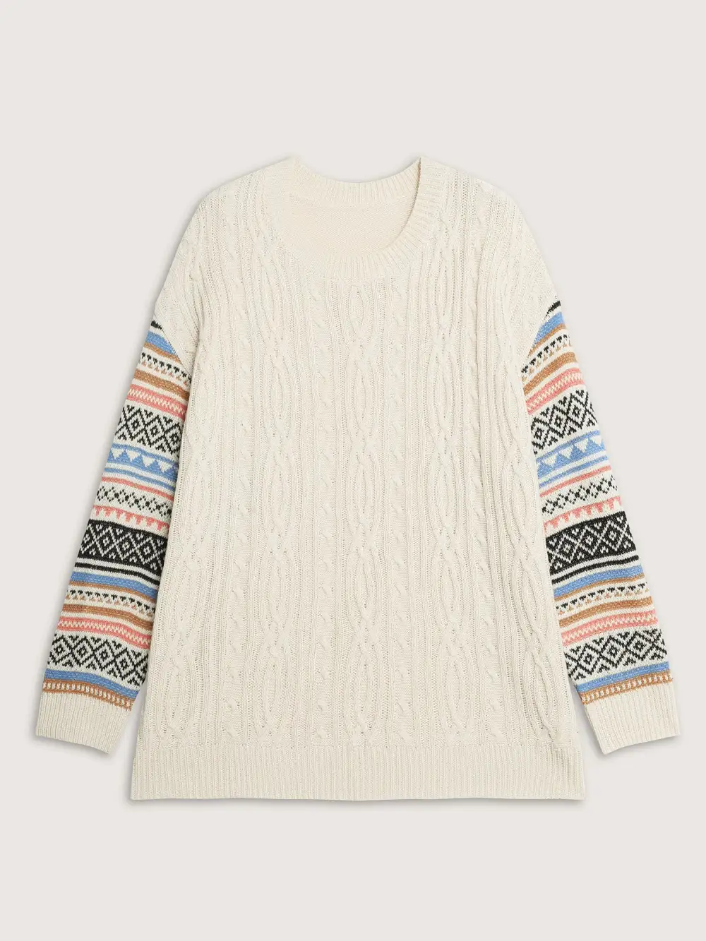 Boho Stripes Jacquard Textured Pullover