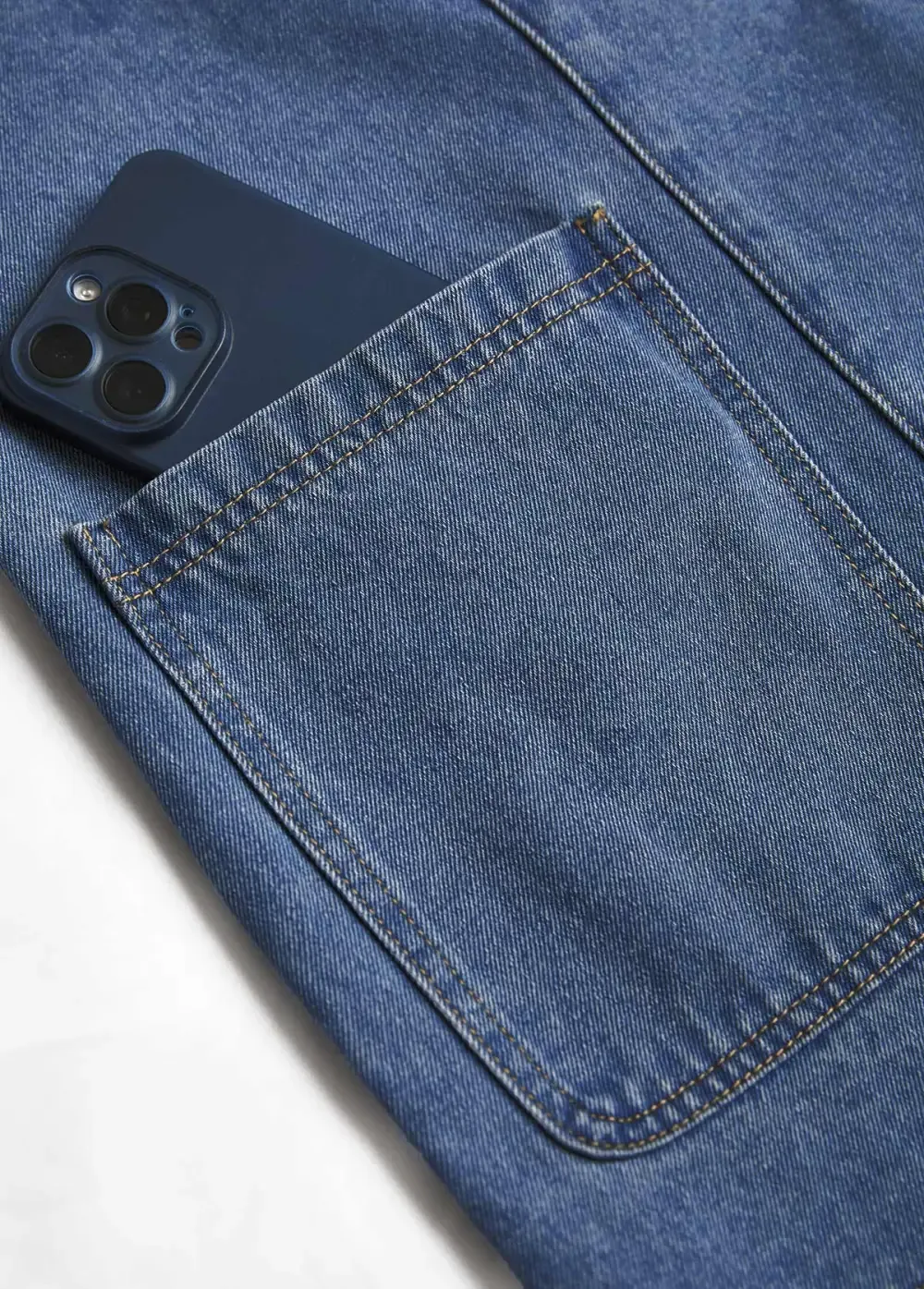 Denim Blue Patchwork Long Sleeve Lapel Coat