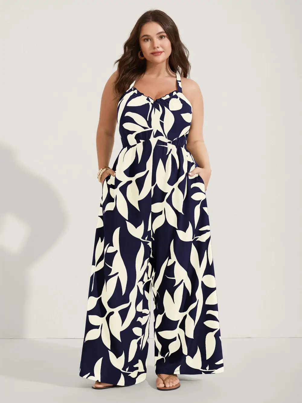 Silhouette Floral Print Sweetheart Jumpsuit