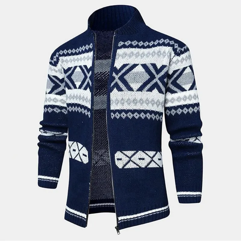Men's Coat Fashion Retro Lapel Knited Cardigan