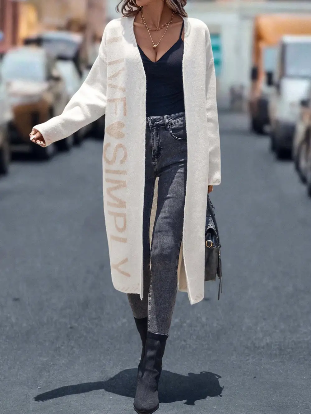 Solid Raglan Sleeve Open Front Cardigan