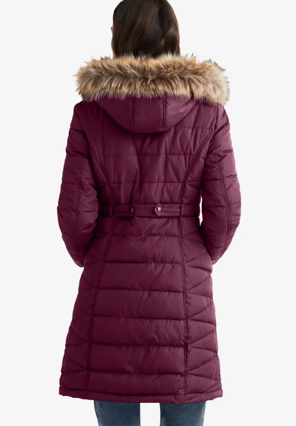 Faux Fur Trim Puffer