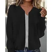 Women's Texture Sweatshirt Waffle Sweatshirt  Pullover Hoodie Sweatshirt Plain Streetwear Casual Long Sleeve Hooded Regular Tops Street Holiday Going out Buttons Black White Pink Wine Fall Winter