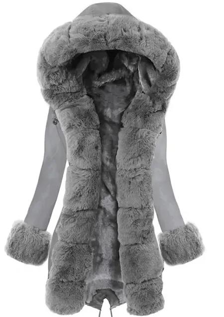 Gray parka coat