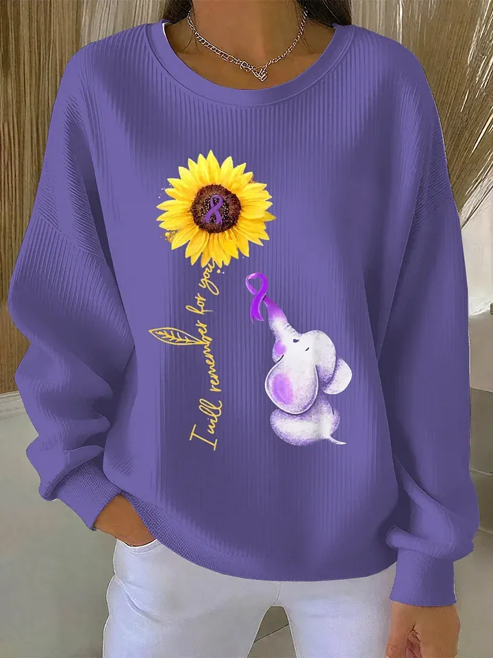 Vintage Alzheimer Awareness Art Print Casual Sweatshirt