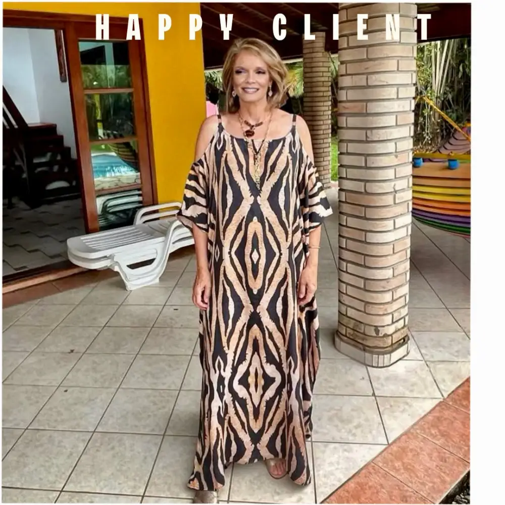 Brown Cairo Milano Coco Bella kaftan Resort Wear
