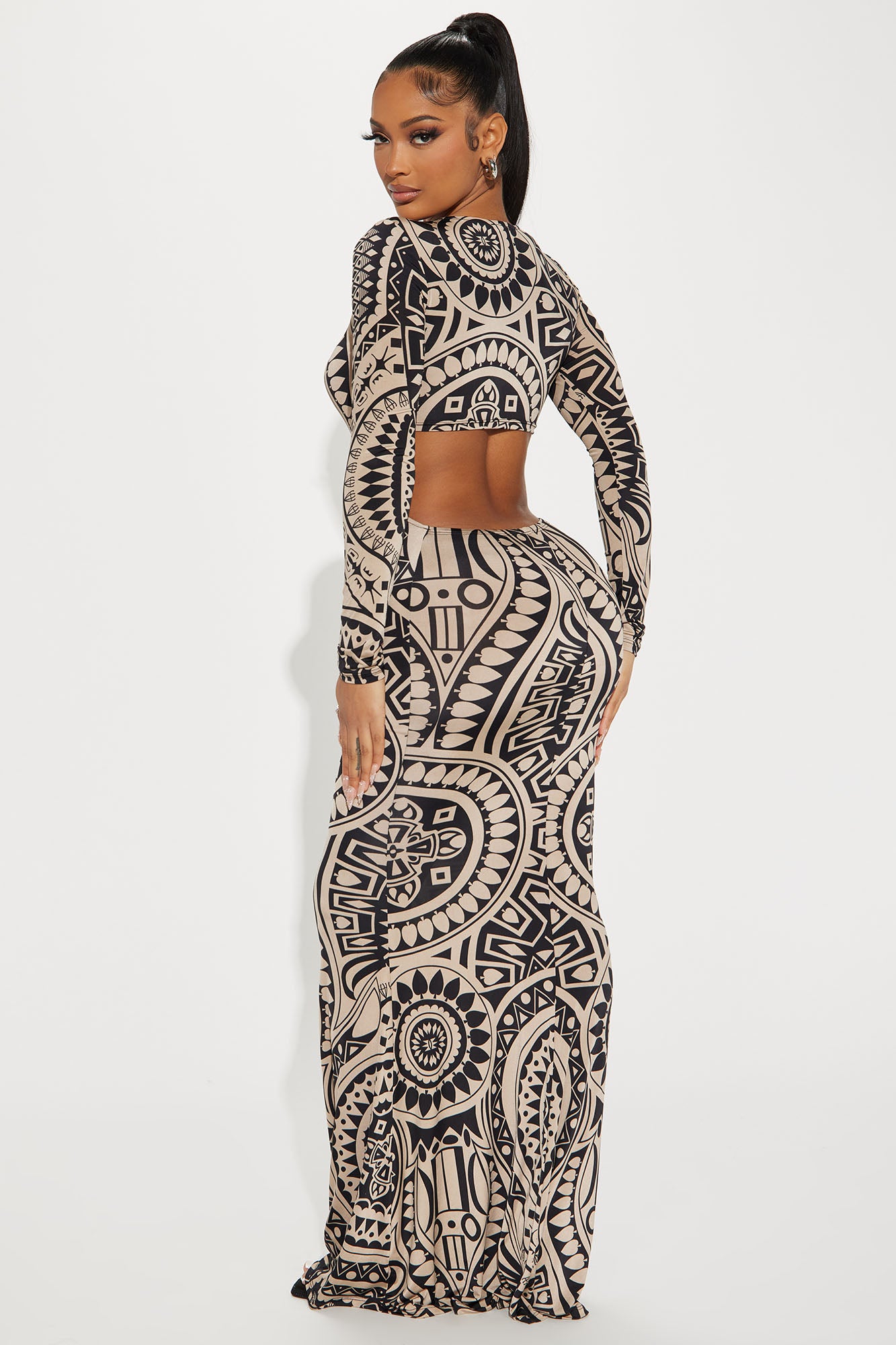 Eliza Maxi Dress - Taupe/combo