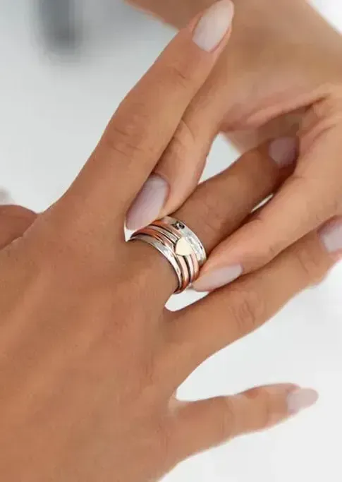 Heart Alloy Spinning Fidget Ring(⚡Clearance Sale)