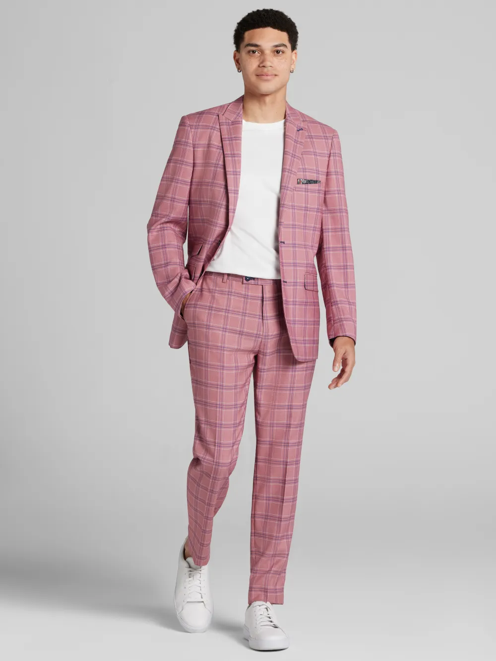 Paisley &Amp; Gray Slim Fit Check Suit Jacket
