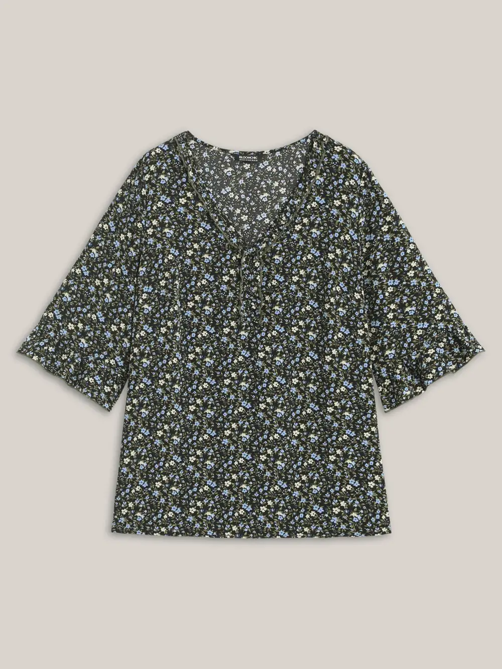 Ditsy Floral Print Frill Trim Blouse