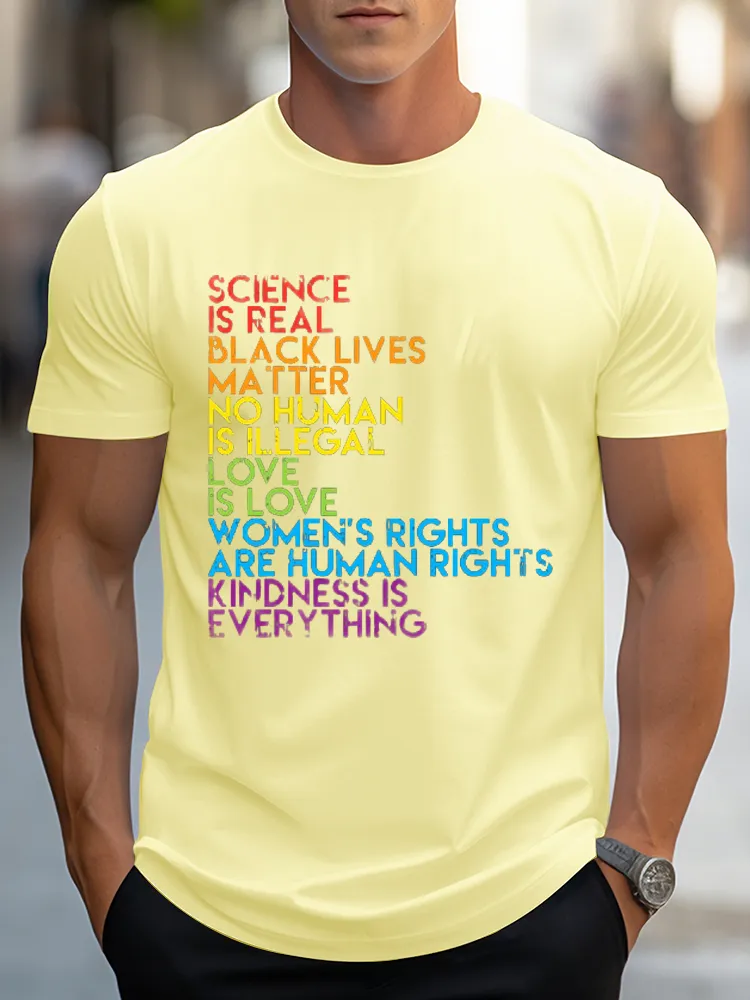 Men'S T-Shirt Science Is Real Black Lives Matter Rainbow LGBT Pride BLM T Shirt