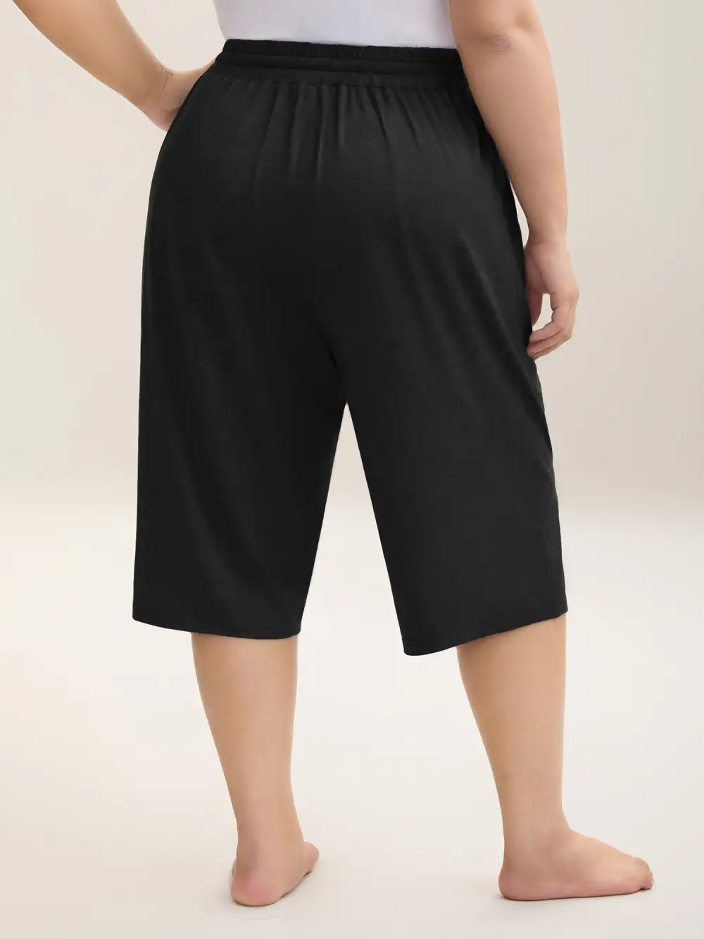 Mixed Color Knit Drawstring Loungewear Bottoms