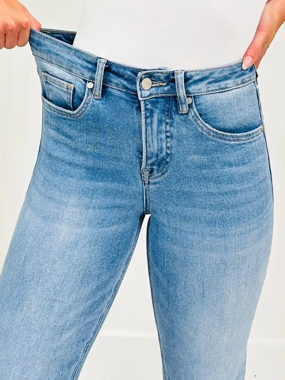 Take The Bait Slim Straight Cropped Jeans With Tummy Control