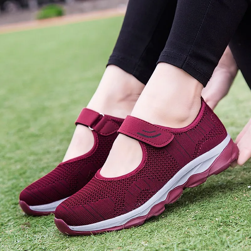 Platform Shoes Flat Woman Shoes Woman Breathable Mesh Casual Sneakers